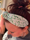 Small Multi Color Four Leaf Clovers St Patricks Day Knot Headband