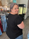 Scallop Neck Blouse Black