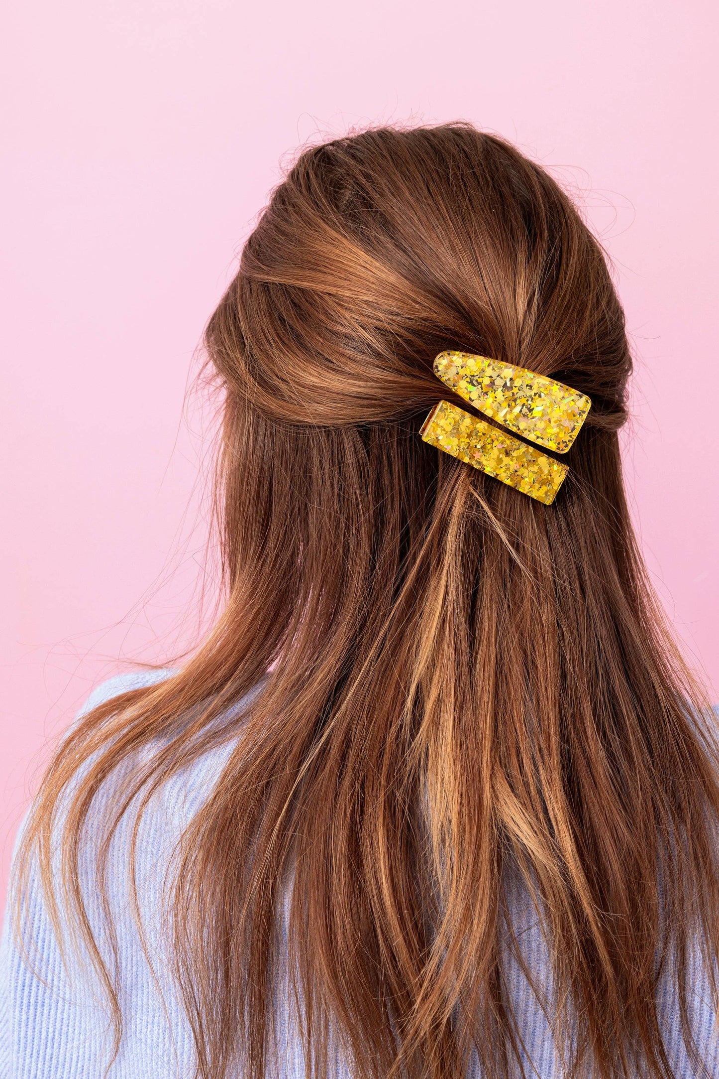 Claw Hair Clip Set - Med - Gold Confetti - 2 Pcs
