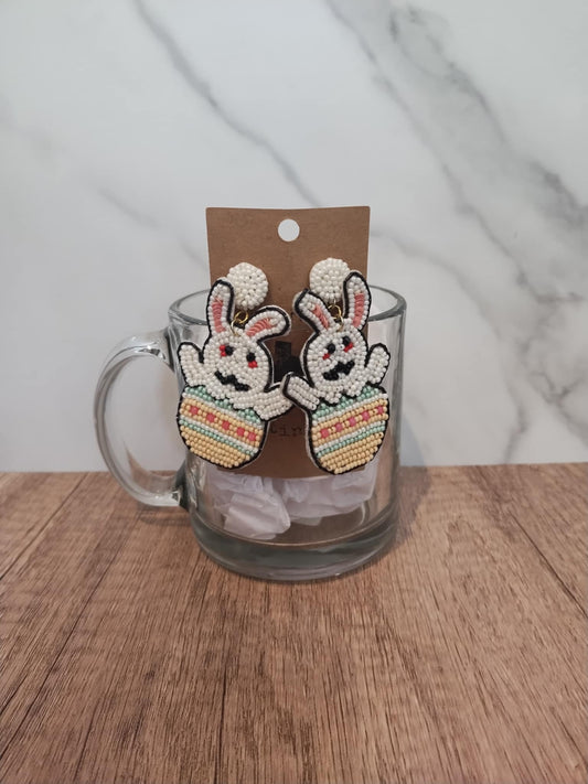 Easter Bunny Beaded Earrings