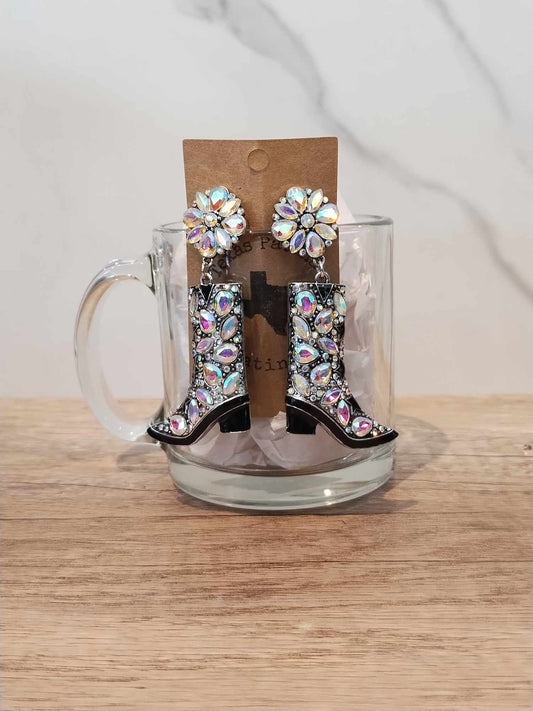 Rhinestone Cowboy Boot Earrings