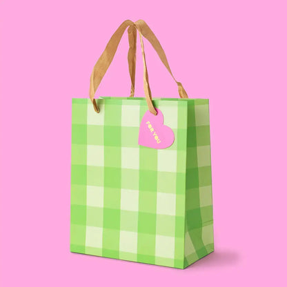 Gift Bags - Green Gingham - Assorted Sizes