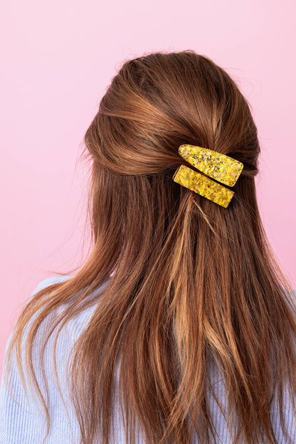 Hair Clip Set - Gold Confetti - Set of 2