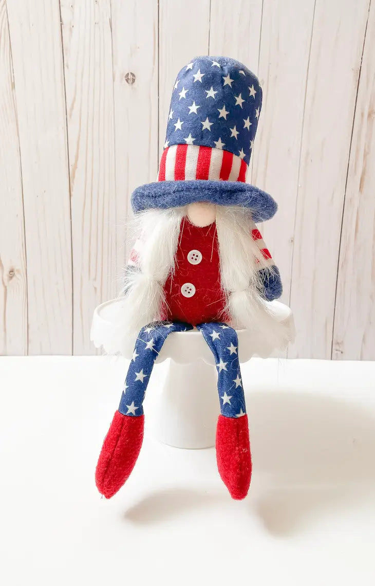 Patriotic Gnomes- Blue W/White Stars Hat W/Long Legs