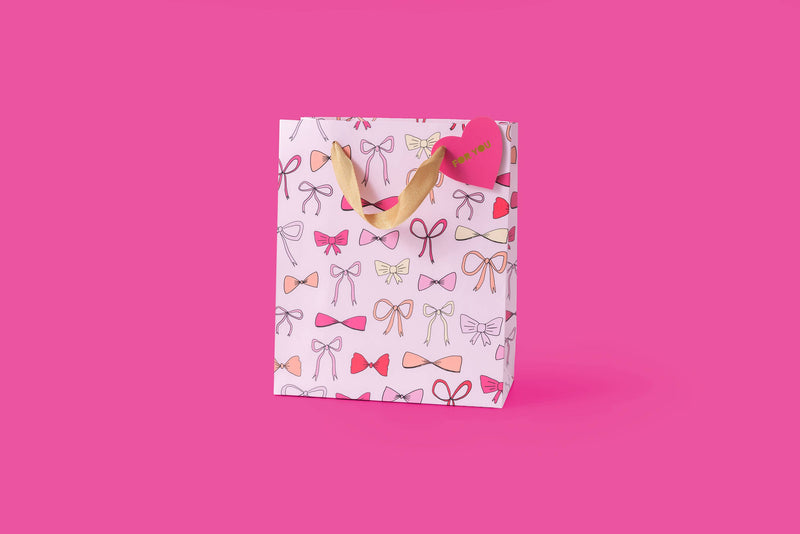 Gift Bags - Pink Bows - Assorted Sizes to Choose From
