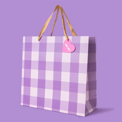 Gift Bags - Purple Gingham - Assorted Sizes