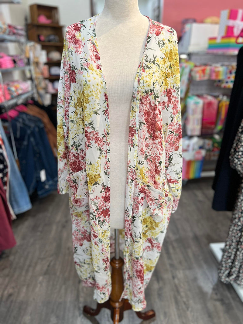 Sheer Floral Kimono