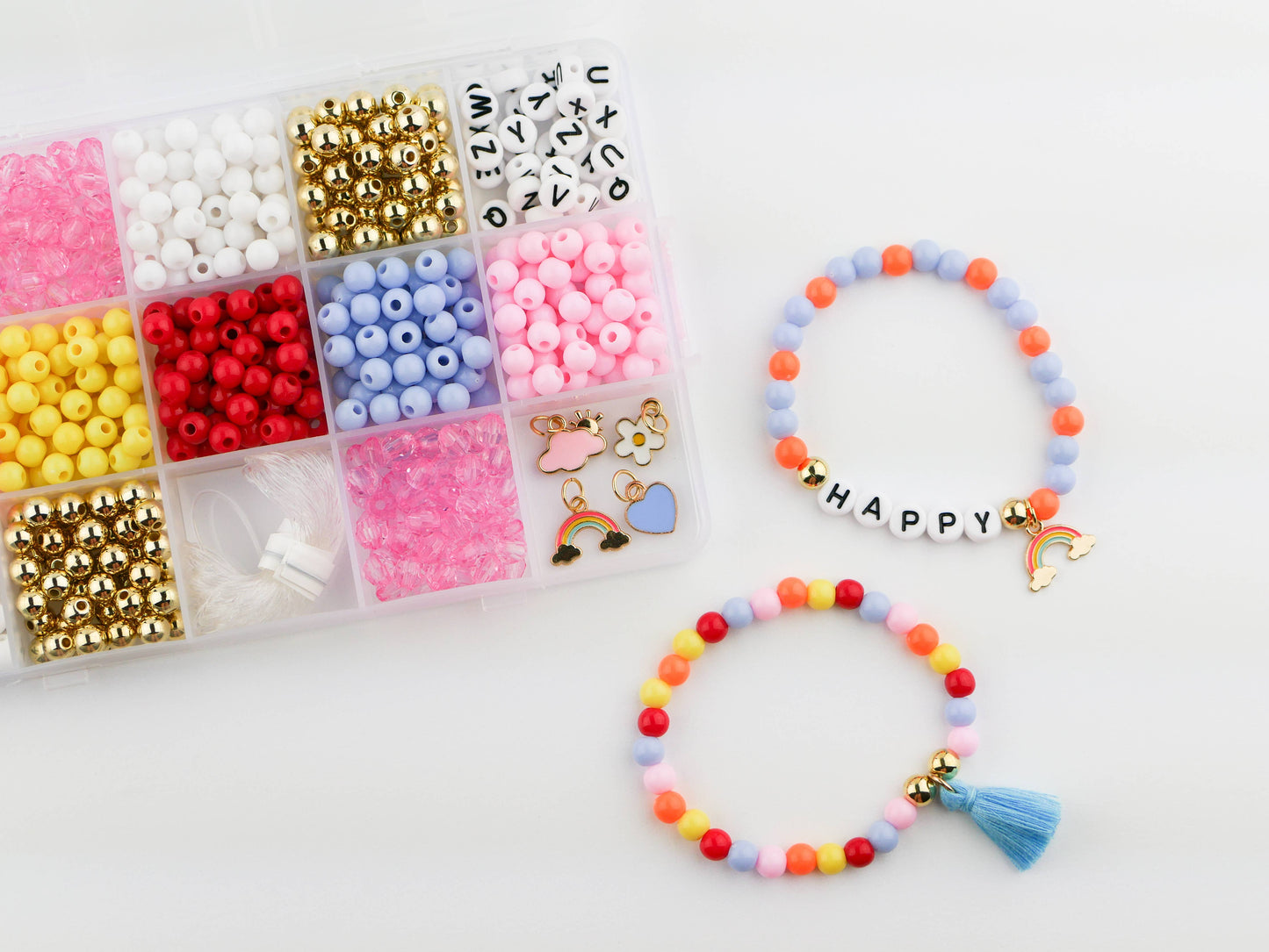 Color My World Rainbow DIY Stretchy Bracelet Craft Kit