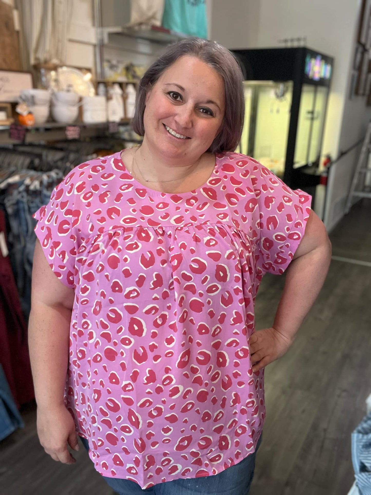 Leopard Print Flutter Sleeve