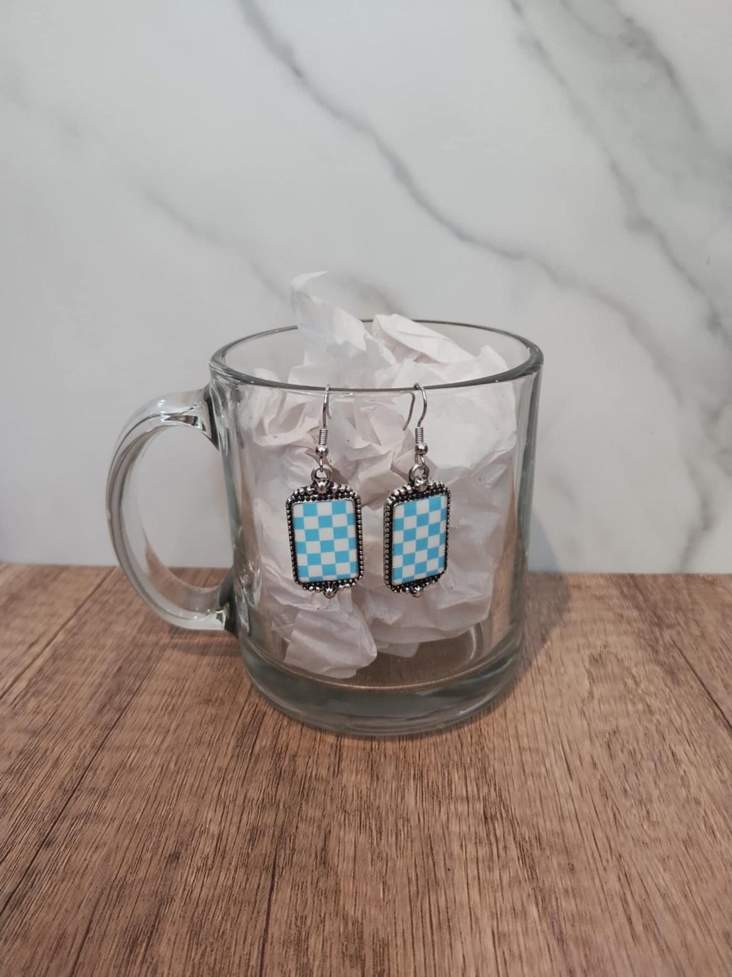 Square Checkered Earrings
