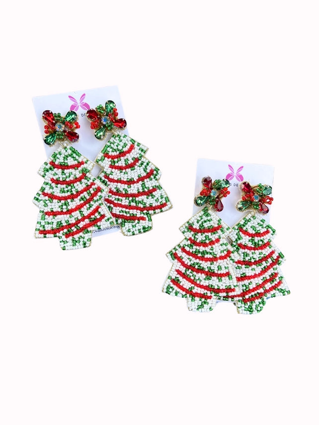 Christmas Tree Cake Earrings