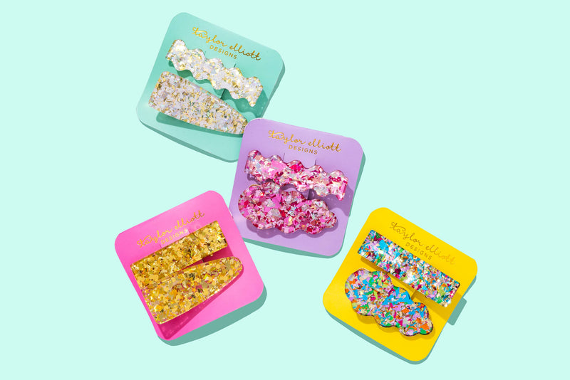 Hair Clip Set - Pearl Confetti - Set of 2