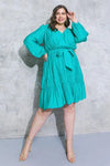 Turquoise Woven Mini Dress