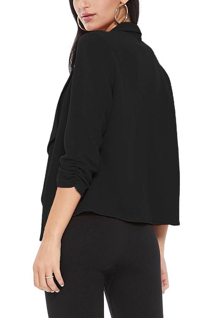 Women's Casual Solid Blazer Jacket - Fitted Silhouette