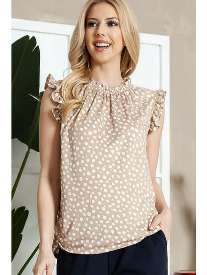 Leopard Sleeveless Ruffle Top