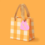 Gift Bags - Orange Gingham - Assorted Sizes