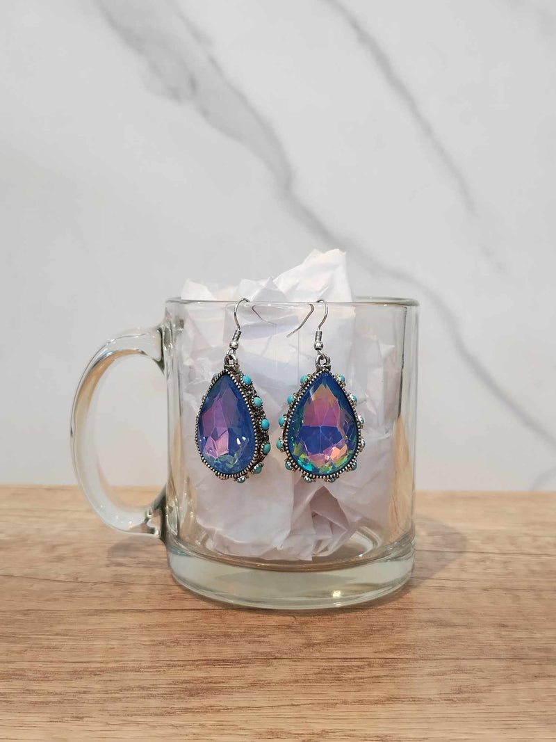 Blue and Turquoise Teardrop Earrings