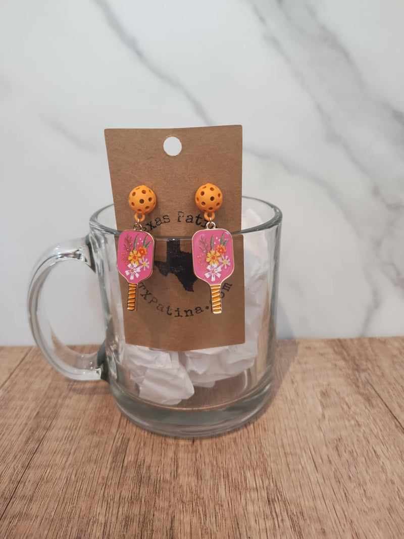 Pickle Ball Stud Earrings