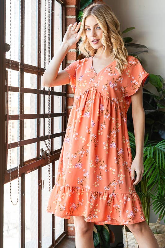 Floral Mini Baby Doll Dress