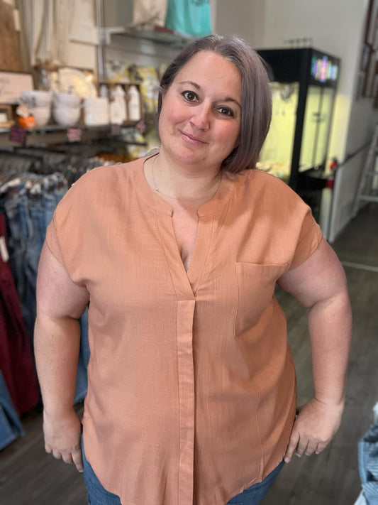 Back Button Split Shirt