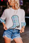 Cowgirl Boots Sequin Tee