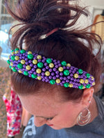 Purple Gold and Green Beaded Headband