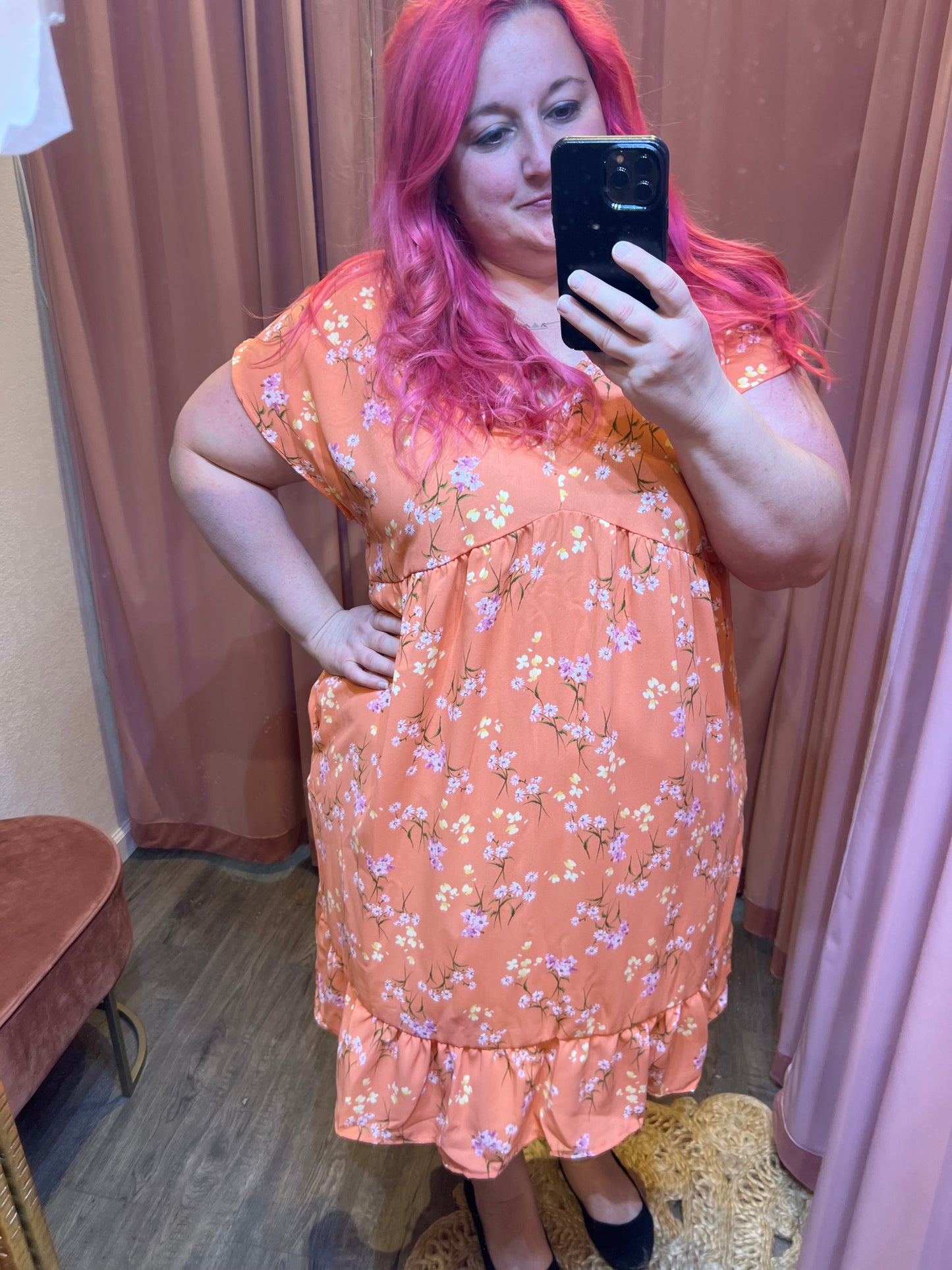 Floral Mini Baby Doll Dress