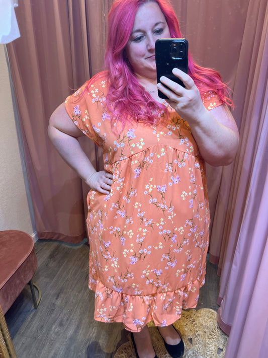 Floral Mini Baby Doll Dress