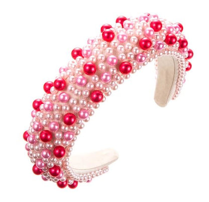 Red and Pink Beaded Headband