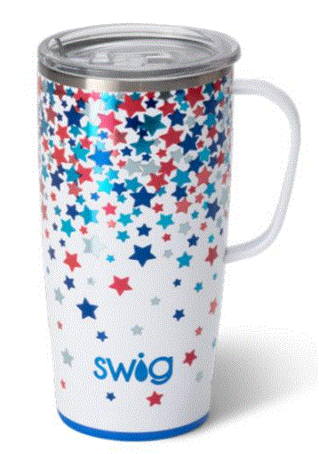 Star Spangled 22 oz Handled Travel Mug - SWIG