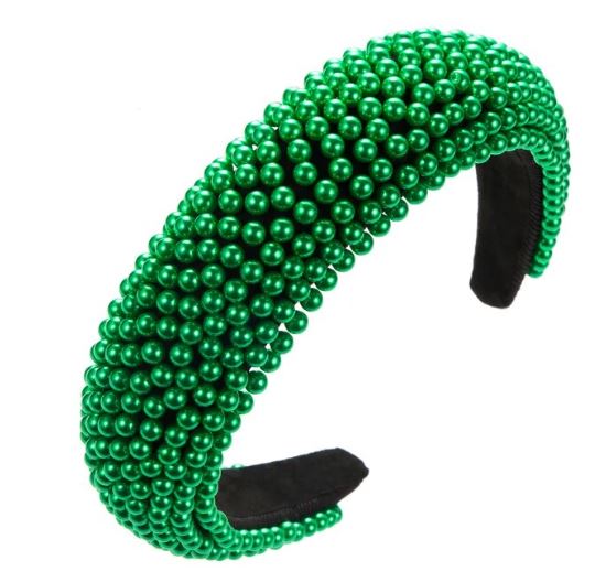 Small Green Beaded Headband