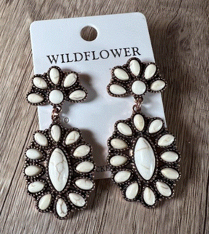 White Cowgirl Earrings