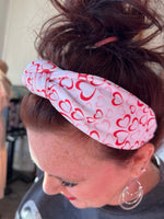 Valentines Hearts Knot Headband