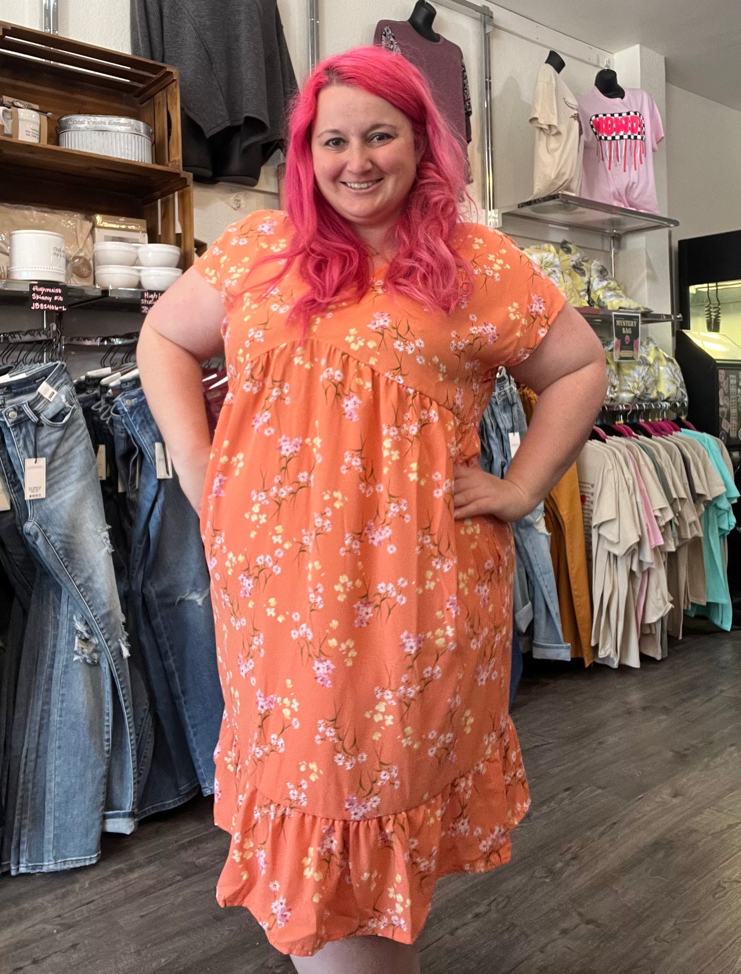 Floral Mini Baby Doll Dress