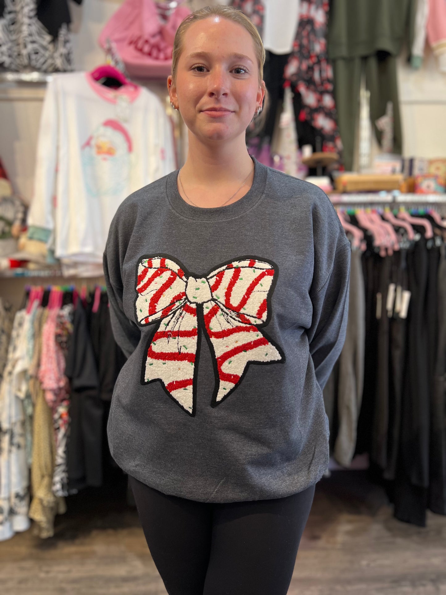 Christmas Cake Bow Sweater