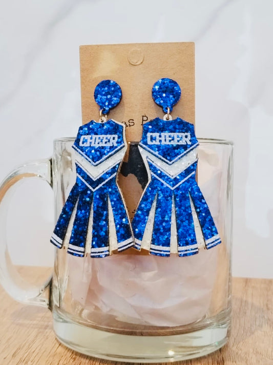 Navy Cheer Earrings