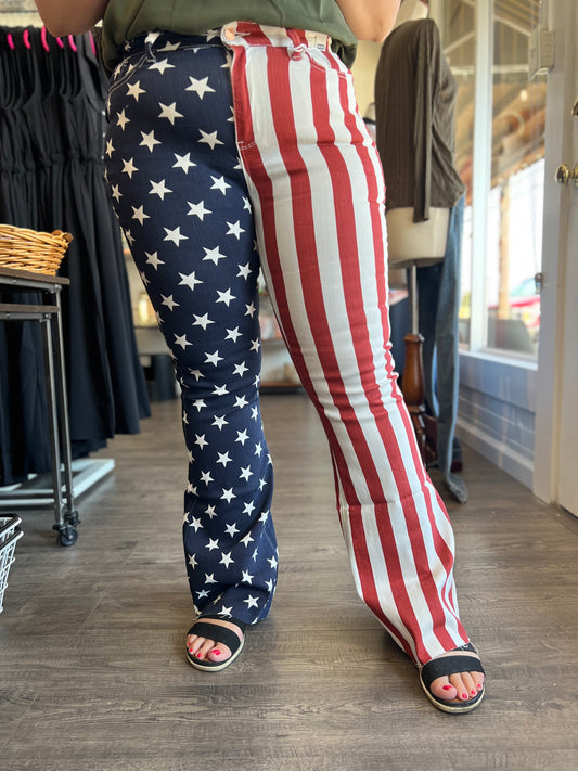 High Waist American Flag Flare - Judy Blue 88560