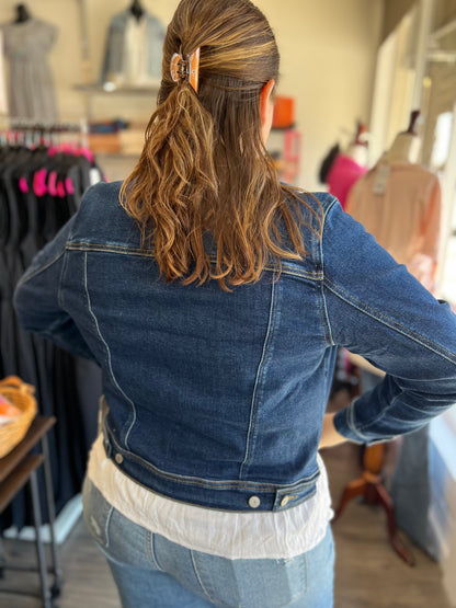 Classic Dark Denim Jacket Judy Blue 7832