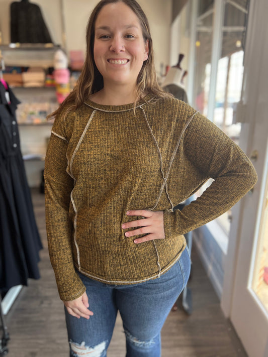 Butterscotch Two Ton Seam out Sweater