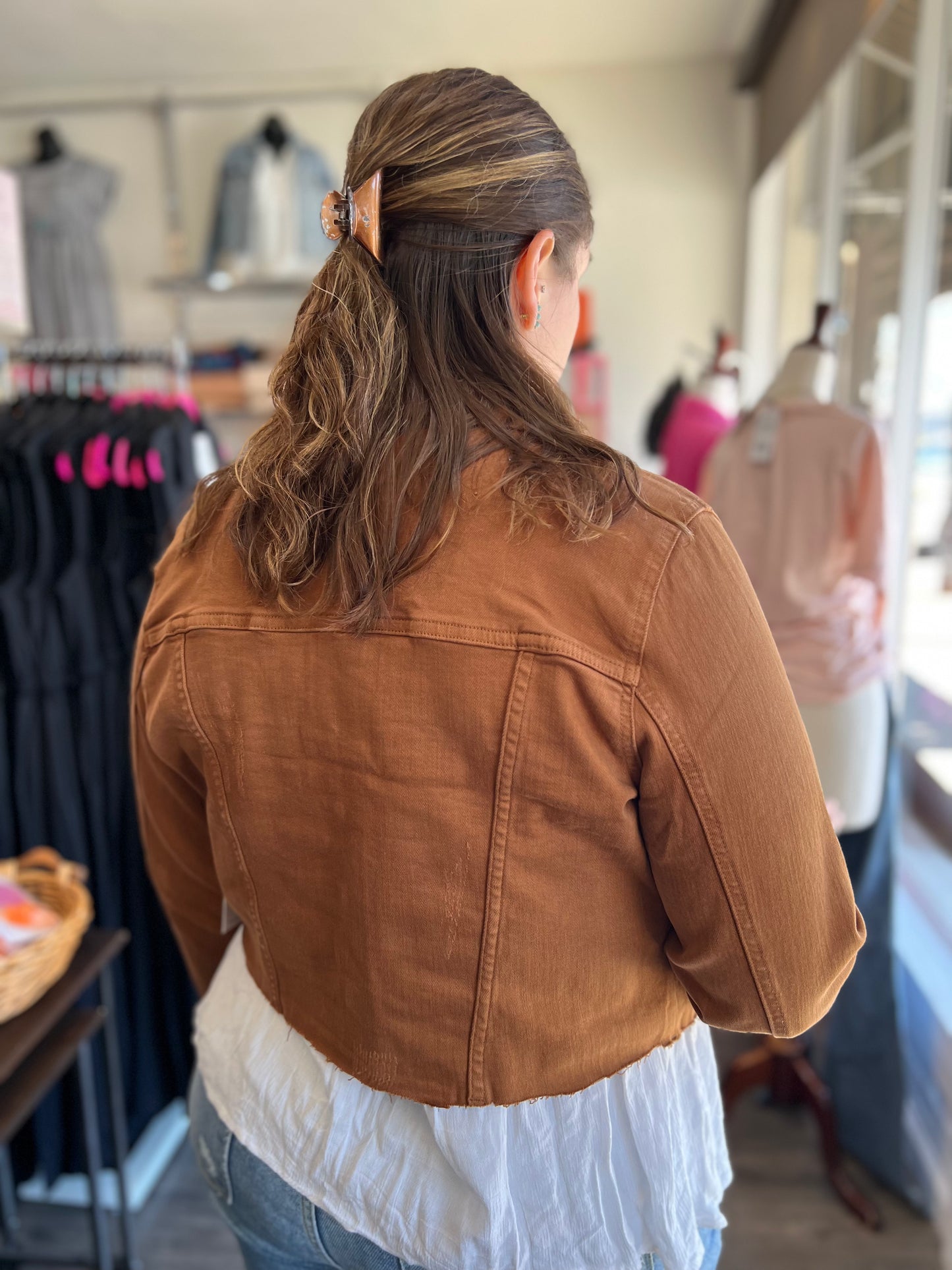 Camel Button Up Jacket Judy Blue 7865