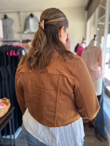 Camel Button Up Jacket Judy Blue 7865