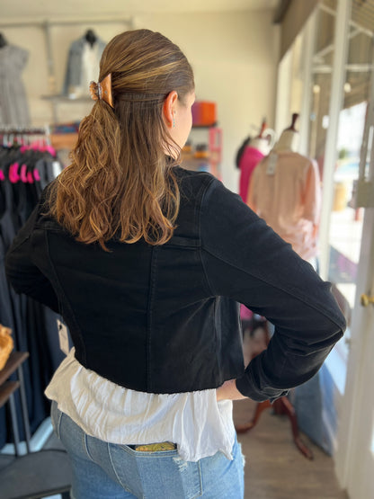 Gold Trim & Cut Hem Jacket Judy Blue 7850