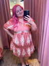 Printed V-Neck Woven Mini Dress