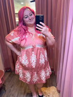 Printed V-Neck Woven Mini Dress