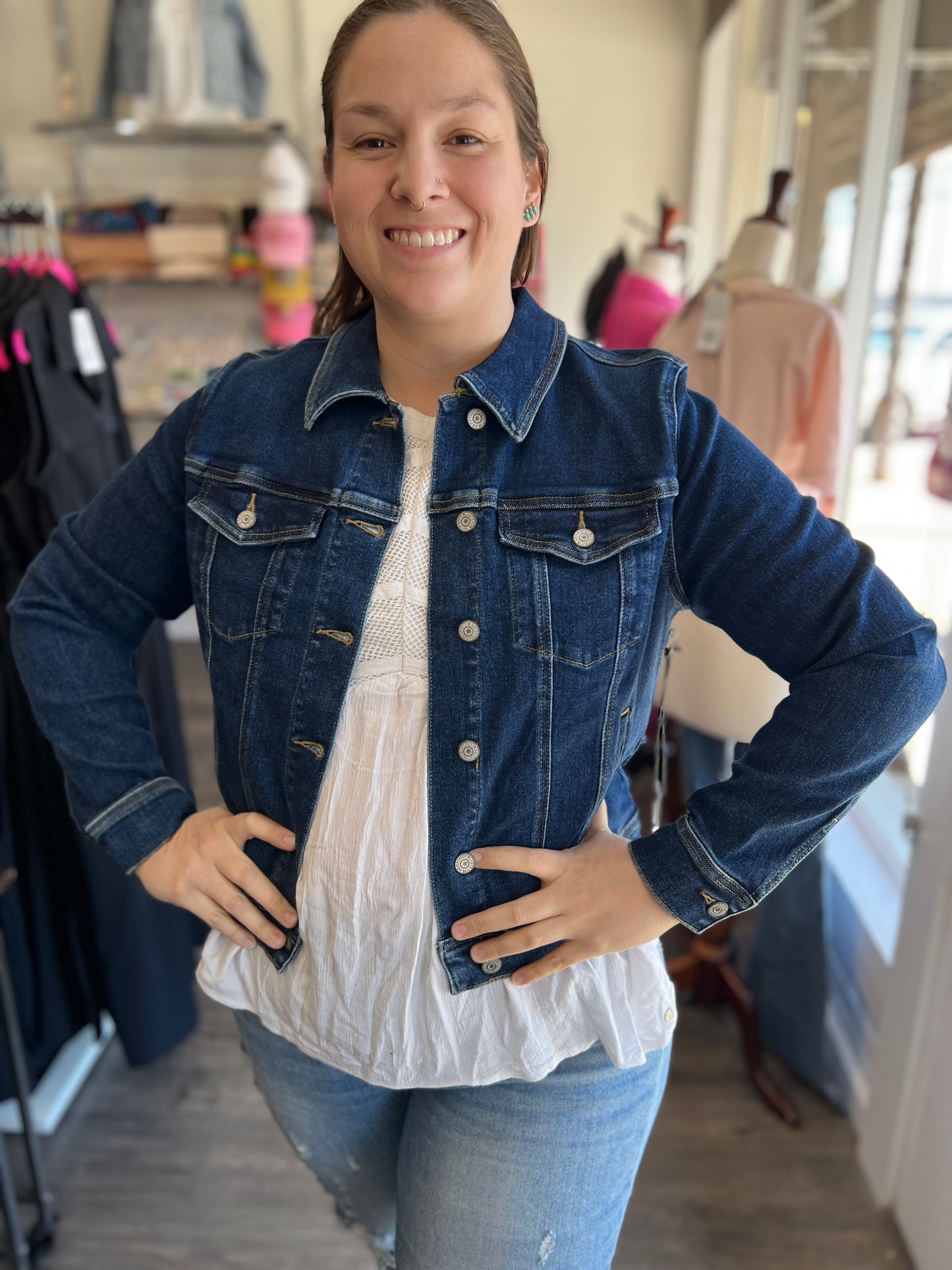 Classic Dark Denim Jacket Judy Blue 7832