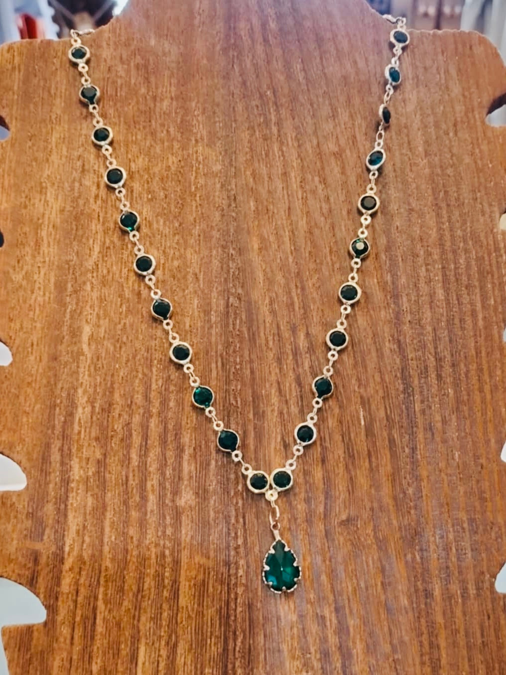 Green Teardrop Necklace