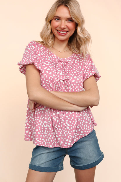 Front Ribbon Bow Tie Top