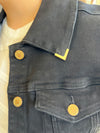 Gold Trim & Cut Hem Jacket Judy Blue 7850