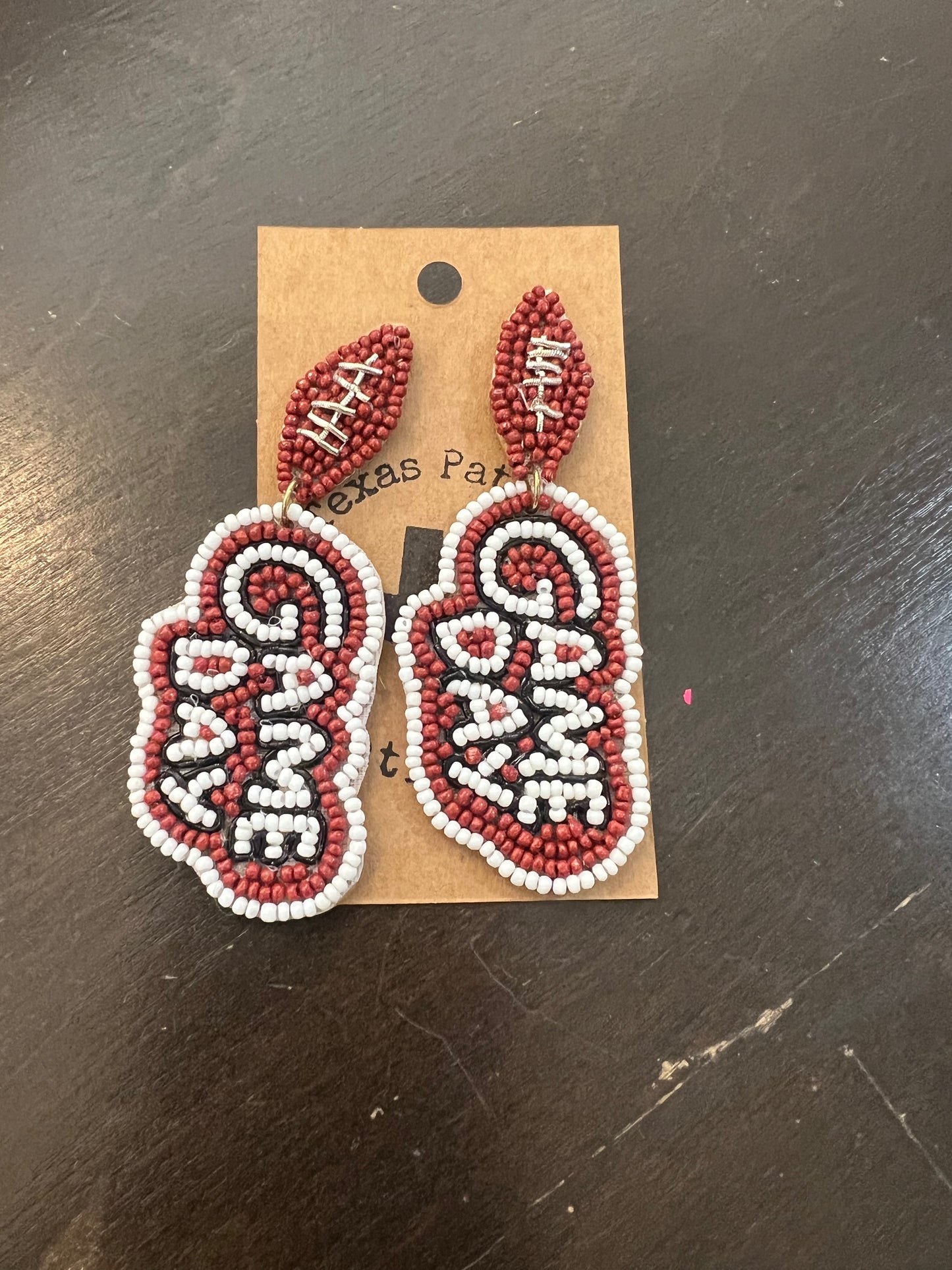 Game Day Seed Bead Earrings