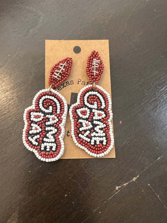 Game Day Seed Bead Earrings